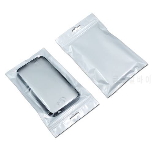 13*21cm White/Clear Self Seal Zipper Resealable Plastic Retail Packing Storage Bag, Zip Lock Bag Retail Package W/ Hanging Hole