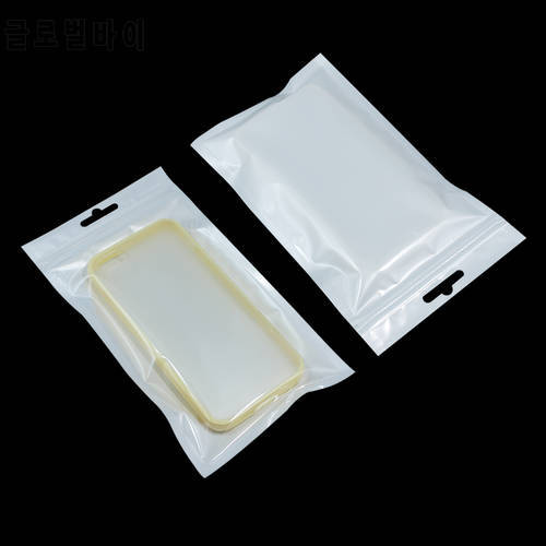 Wholesale 100Pcs/Lot White / Clear Plastic Cell Phone Case Storage Bag Retail Phone Case Package Zipper Pouch For Mobile Phone