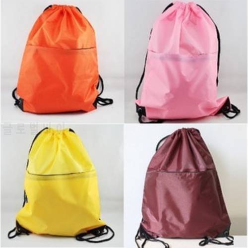 10pc Waterproof Top Quality Strong Tote Drawstring Backpack Thickening Pocket Storage Polyester Shoes Bag Swimming Gym Bag