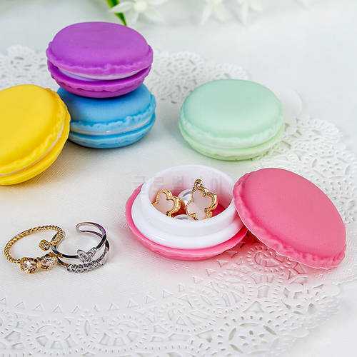 Portable Candy Color Mini Cute Macarons Carrying Case Organizer Storage Box For Jewelry Ring Necklace