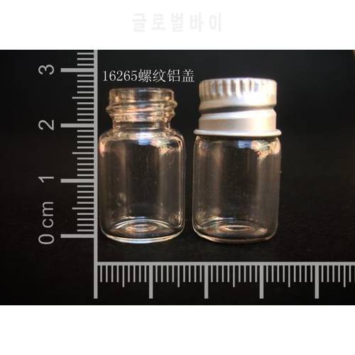 20 pcs 2ml 16x26mm Small Clear Glass Bottle Vial Pendant With Aluminum Lid For Wedding Holiday Decoration Christmas Gifts