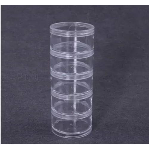 50mm diameter 5-layer stackable storage box jewelry bead collection plastic content box for small items