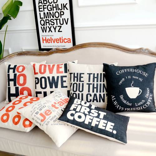 British Art Digital Printed Pillowcase Modern Letters Cushions Decorative Pillow Home Decor Sofa Throw Pillows 45*45 Almofadas