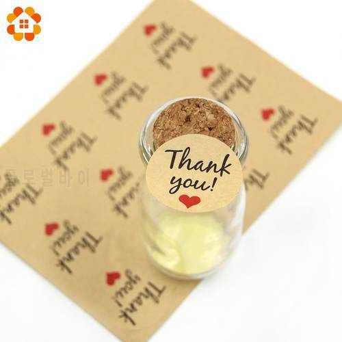 120PCS Thank You Kraft/White Paper Gift Tags Stickers Wedding Favors Party Accessories Christmas DIY Biscuit Gifts Decoration