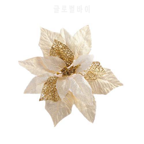 1pcs Onion Powder Gold And Silver Christmas Ornaments 20cm Christmas Flower Artificial Flowers Decorate Christmas Tree Ornaments