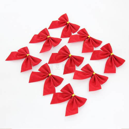 Christmas Tree Bow-knot Decorations for home Baubles Merry XMAS Party Garden Bows Ornament 12PCS Xmas-0006-RD