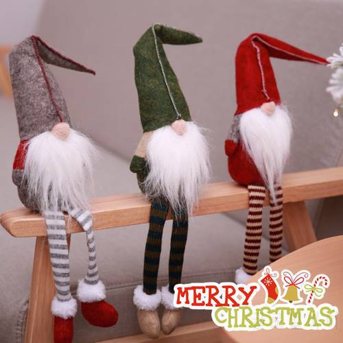 Plush Santa Gnome Doll Christmas Decoration Sitting Long-legged Elf Festival 2022 New Year Party Christmas Decorations for Home