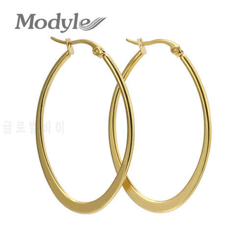 Modyel New Women Big Earings Brand Fashion Jewelry Stainless Steel Gold Color Earrings Girl Christmas Gifts