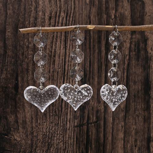 36pcs Clear Acrylic Octagonal Beads Hanging Light Crystal Diamond Ornament Pendant Strand Curtain Wedding Party Decorations