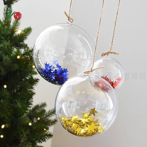 40-160mm New PS Plastic ball Christmas decoration Tree Ornament Transparent Hanging Ball Wedding Party Decoration Window Display