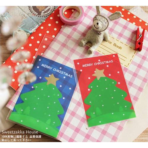 Free shipping Christmas small candy cookie biscuit bag gift packing bags self adhesive plastic bag party favors