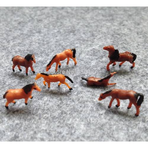 60pcs N Scale 1:160 Horses Well Painted Farm Animals Model Trains AN15002