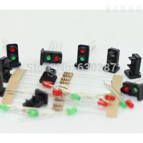 JTD19 10 sets HO scale Target Faces With 2 LEDs Red/Green 1:87 Railway Dwarf signal HO Scale 2 Aspects