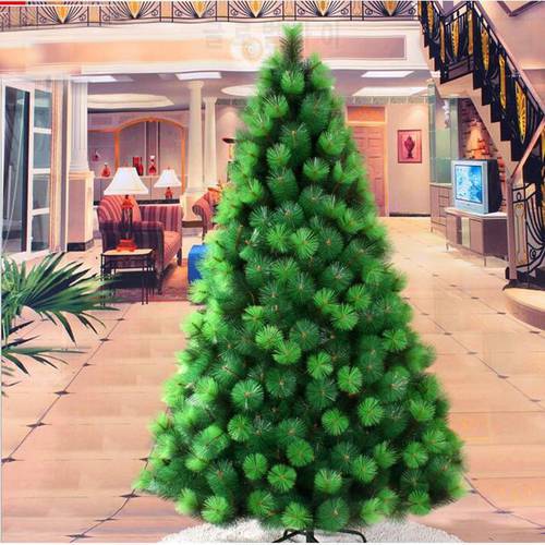 Pine Needles Flowering Artificial Holiday Christmas Tree for Home, Office, Party Decoration Easy Assembly, Metal Hinges