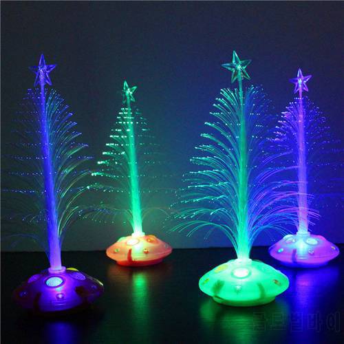 merry Christmas tree Decoration Supplies mini LED Christmas Tree lights toys Colorful color fiber decoration fiber flowers