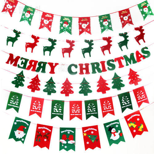 Christmas Decorations For Home Garland Bunting Banner Hanging Flag Xmas Party Decoration New Year Party Supplies HG0180