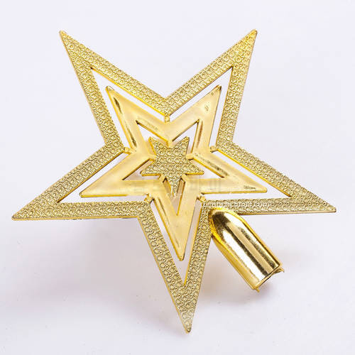 Top of Christmas tree star outdoor decorations new year christmas decoration Supplies christma golden stars 20cm