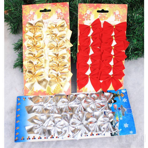 5cm New year party Xmas Christmas tree ornaments gift box wreath garland rattan home decoration accessories red white golden bow
