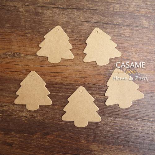 packing 1000pcs Korea style cute Kraft Christmas Tree Shape Hang tag Gift tag tags cards gifts greeting cards decoration