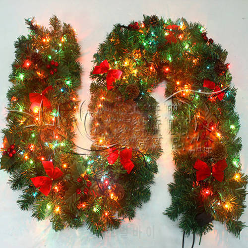 270cm Dense Christmas Rattan Christmas Ornament Encryption Christmas rattan with Lights Decorative Door at Christmas Day