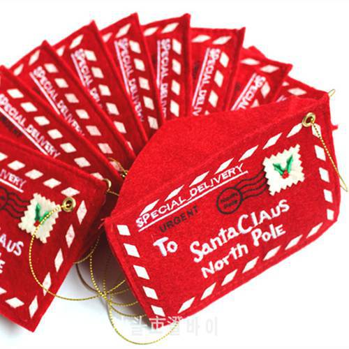 100pcs/lot 2016 new hot sale Christmas tree decorations Xmas ornaments red Envelope cards candy Bag home creative wedding decor