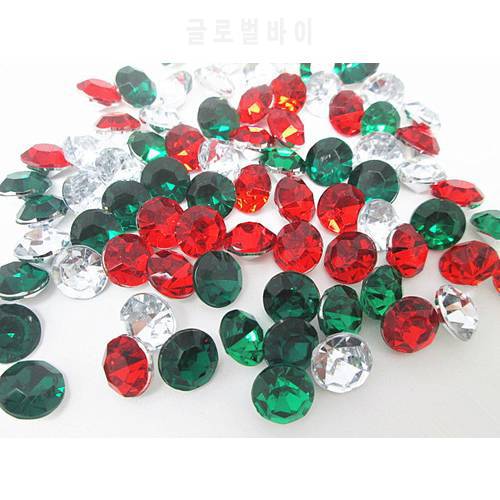 100pcs/lot 10MM Wedding Christmas Acrylic Diamond Table Confetti Embellishments 3 Colors