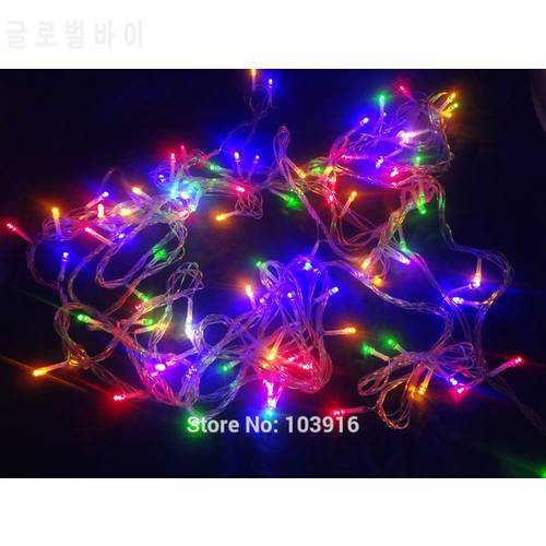 220v with AU plug Waterproof 10M 100LED Christmas string light RGB mixed color LED bulbs for Christmas fairy party