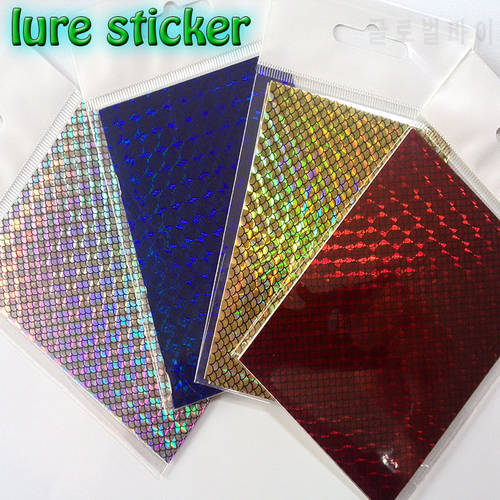 HOT FISH STICKERS HOLOGRAPHIC fish more color scale 4kinds 8paper/lot length 7.3cm width 10cm