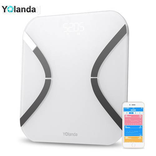 Hot Yolanda Smart Weight Body fat Scale Balance Digital Bathroom Weighing Bmi Scales Floor Household Electronic Bluetooth Scale