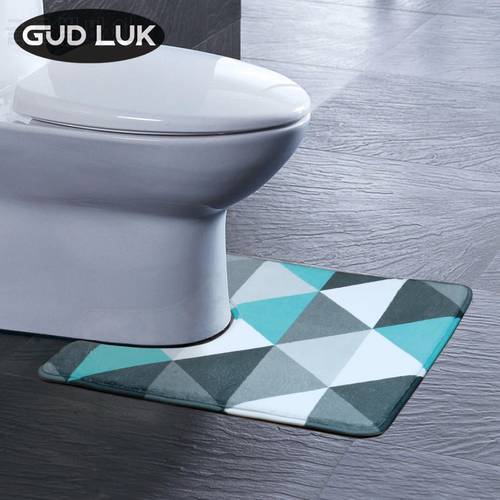 U Shaped Bath Mats Anti-Slip Home Bathroom Carpet Decoration Bath Toilet Pedestal Lint Rug Toilet Accessories UXD-LX