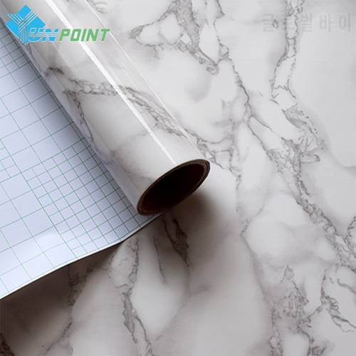 60CM Self-Adhesive Marble PVC Wall Stickers Kitchen Oil Waterproof Renovation Film Cabinet Stove Window Sill Tabletop Wallpaper