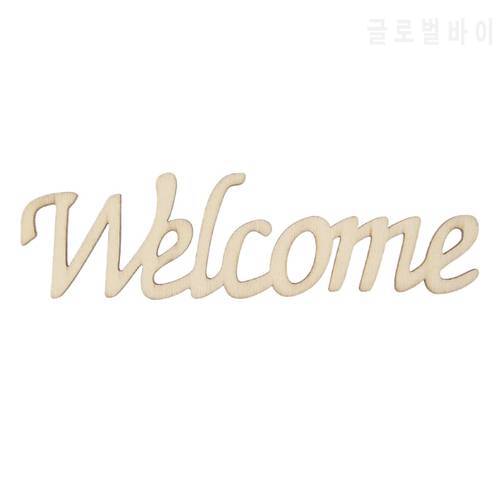 Welcome Letters Wooden Hanging Sign Wall Decal Sticker Room Home Decor Ornament