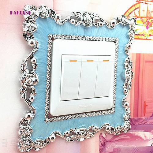 KAKUDER Candy Color Roses Edge Wall Light Socket Switch Sticker Home Decor Rooms Decoration European Style