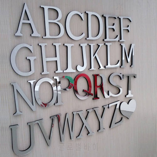 New Acrylic Mirror 3D DIY wall stickers stickers English letters home decoration creative personality Special Holiday wedding