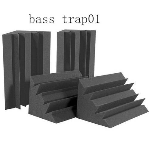 4 PCS Big Bass Trap Foam Best Sound Absorbing Material Acoustic Sponge Corner Foam Black/Charcoal Color