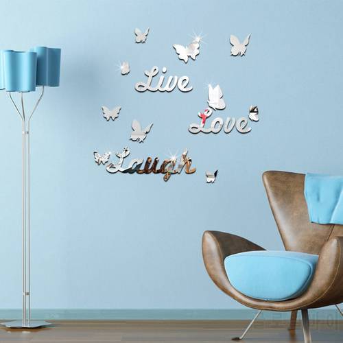 Europe English digital stickers Home Decoration Mirror Surface Mirror Wall Stickers Living Room diy Furniture Stickers