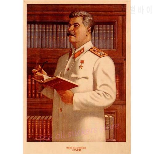 Vintage Stalin of the Soviet old Posters Simple Creative Kraft Paper Posters Classic Decorative Painting Art Paintings