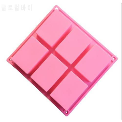 6 Hole Mold 3D Handmade Square Rectangle Silicone Soap Form Chocolate Cookies Mold Fondant Tools