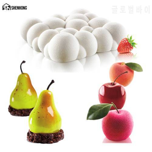 SHENHONG SKY Cloud And Pear Apple Mousse Mould Art Cake Mold Baking Dessert Silicone 3D Silikonowe Moule Chocolate Pan Pastry