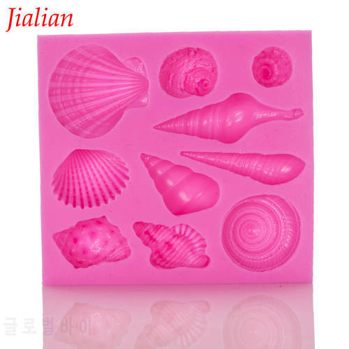 Conch shell shaped fondant silicone mold for kitchen baking chocolate pastry candy Clay making cupcake decoration tools FT-0089