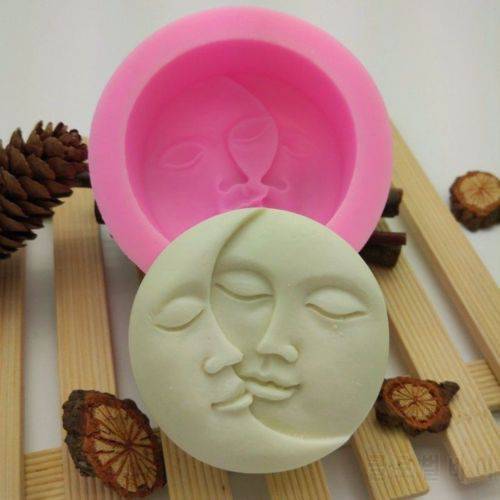 1Pcs Cute Moon Sun Soap Mold Mould Cake Tools Flexible Silicone Mold For Candy Chocolate Cake Mould