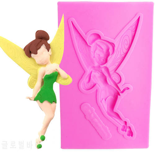Lovely Angel girl silicone mould fondant molds cake decorating tools Flower Fairy chocolate gumpaste mold T0992