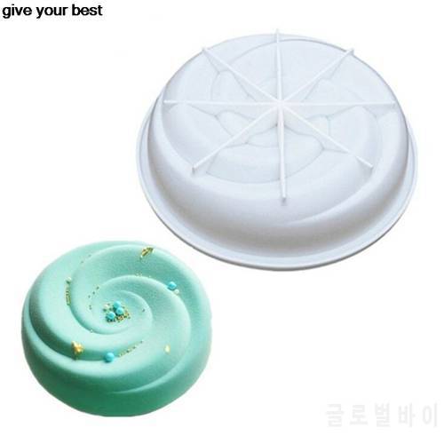 Round Spiral Shaped Big Roses Silicone Mousse Pan Cake Mold Non Stick Baking Decoration Tools cake decorating tools