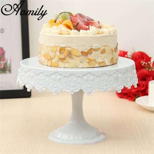 Aomily Plastic Cake Stand Round Cake Shelf Rack Holder For Wedding Party Cake Dessert Serving Tools Decoration European Style
