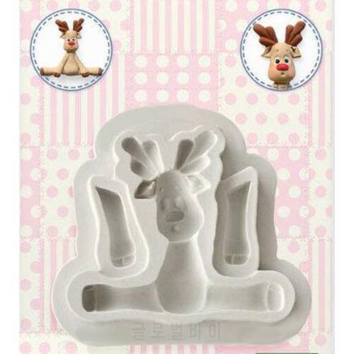 Luyou 3D Silicone Fondant Mold Christmas Deer Shape Cake Mold Kitchen Bakery Baking Tools, Baking Tools For Cakes FM1512
