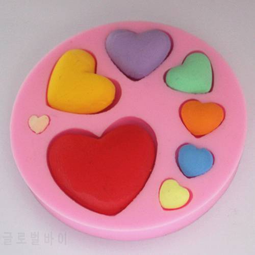 3D Small and Big Heart Shaped Silicone Mold FM063