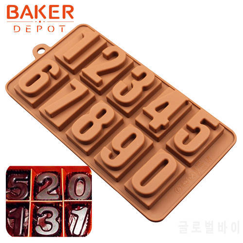 cake baking bakeware tool silicone chocolate mold number 0 9 candy gummy fondant mold ice cake decorations mould diy christmas