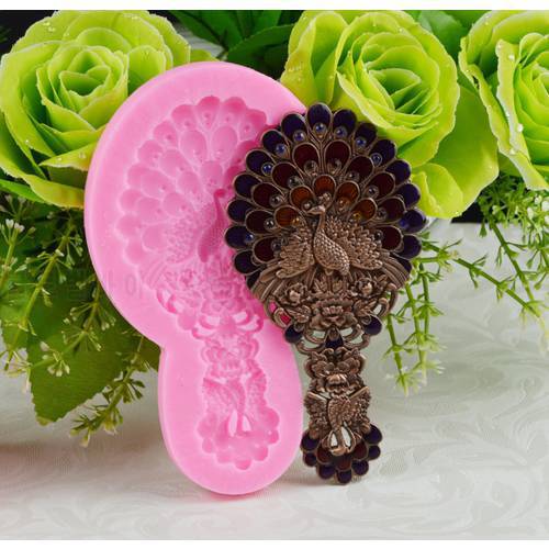 peacock feather Texture clamp fondant cake molds Fondant decoration chocolate mould for the kitchen baking cake tools FM1082
