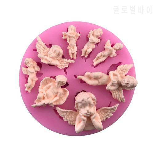Kitchenware Three Angel Cooking Tools Fondant Silicone Mold For Baking Pastry Kitchen Accessories Mug Bakery