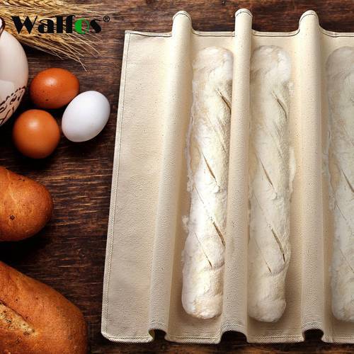 WALFOS Thick Fermented Linen Cloth Proofing Dough Bakers Pans Bread Baguette Baking Mat Pastry Baker&39s Couche Proofing Cloth